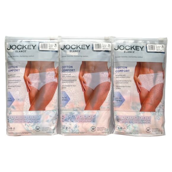 Lot 3 Jockey 100% Cotton Elance Hipster - 3 Pack, US6 - Picture 3 of 8